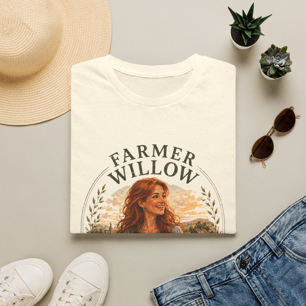 Farmer Willow T-Shirt — Vintage Country Farm Woman Tee