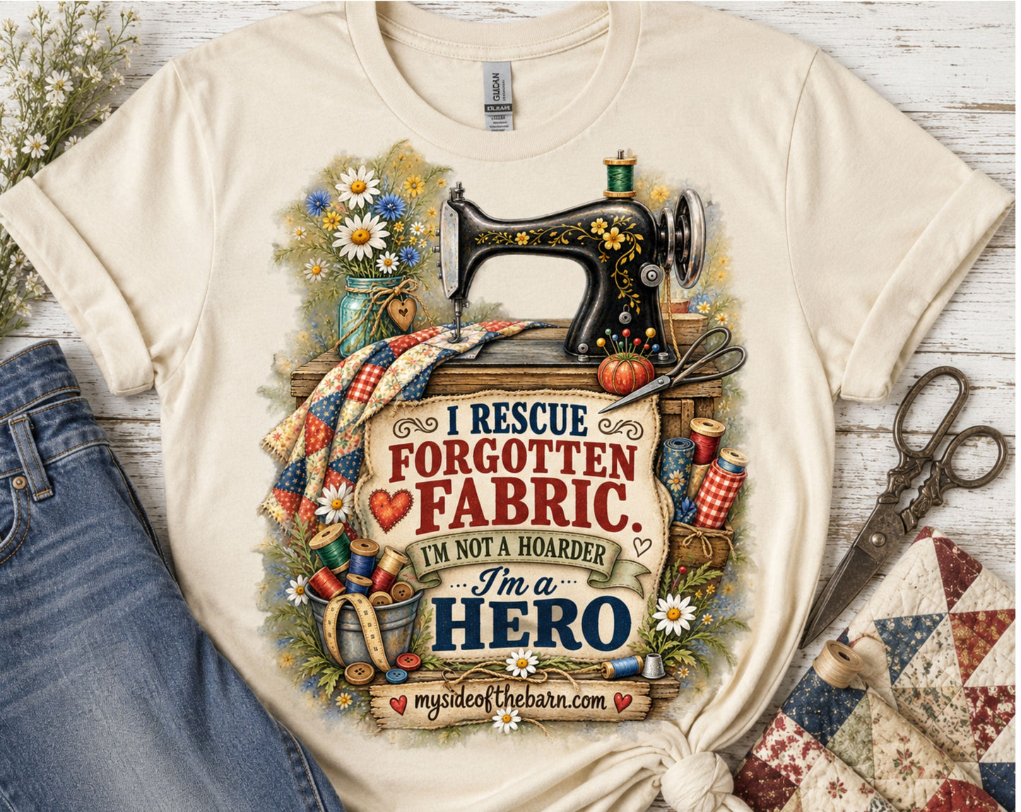 I Rescue Fabric – Quilter’s Hero T-Shirt