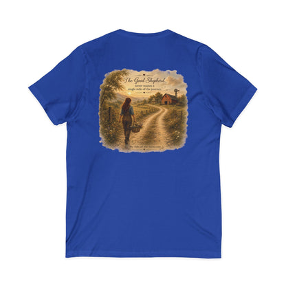Country Girl Picking Wildflowers Tee | Rustic Farmhouse Faith Artwork