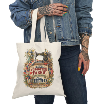 Fabric Addicted Cotton Tote Bag | Funny Quilting and Sewing Gift